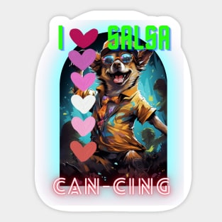 Dancing Dog with Maracas: "Salsa Paws" Sticker